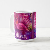 Whimsical Abstrakt Pink Flamingo Personalisiert Kaffeetasse (Vorderseite Links)
