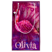 Whimsical Abstrakt Pink Flamingo Personalisiert Kleine Geschenktüte (Vorderseite)