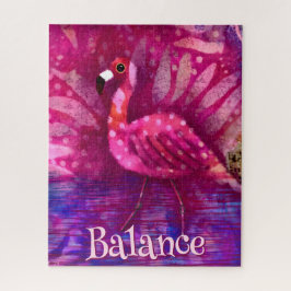 Whimsical Abstrakt Pink Flamingo Personalisiert Puzzle