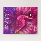 Whimsical Abstrakt Pink Flamingo Personalisiert Puzzle (Horizontal)