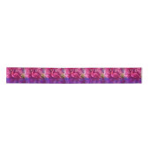 Whimsical Abstrakt Pink Flamingo Personalisiert Satinband (Vorderseite)