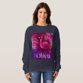 Whimsical Abstrakt Pink Flamingo Personalisiert Sweatshirt (Vorne ganz)