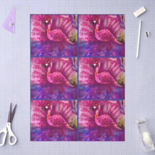 Whimsical Abstrakt rosa Flamingo Decoupage Seidenpapier