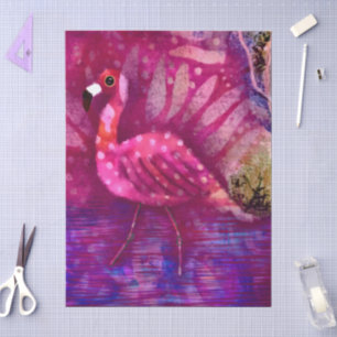 Whimsical Abstrakt rosa Flamingo Decoupage Seidenpapier