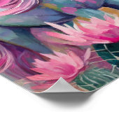 Whimsical Abstrakt Unicorn und Sukkuline Poster (Ecke)