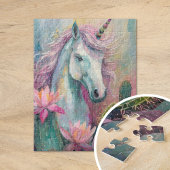 Whimsical Abstrakt Unicorn und Sukkuline Puzzle