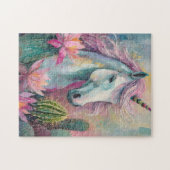 Whimsical Abstrakt Unicorn und Sukkuline Puzzle (Horizontal)