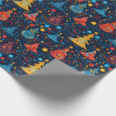 Whimsical Abstrakte Weihnachtsbäume in heller Farb Geschenkpapier (Ecke)
