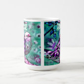 Whimsical abstraktes Vogel-Blumenmuster personalis Kaffeetasse (Mittel)