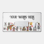 Whimsical Adoptier Liebe Tier Assortiment Desk Mat Schreibtischunterlage (Tastatur & Maus)