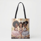 Whimsical African American Girls Tee Party Tasche (Vorderseite)