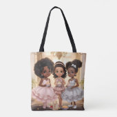 Whimsical African American Girls Tee Party Tasche (Rückseite)