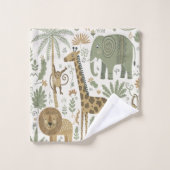 Whimsical African Animals Muster ID1263 Badhandtuch Set (Waschlappen)