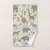 Whimsical African Animals Pattern ID1263 Badhandtuch Set (Handtuch)
