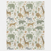Whimsical African Animals Pattern ID1263 Fleecedecke (Vorderseite)