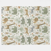 Whimsical African Animals Pattern ID1263 Fleecedecke (Vorderseite (Horizontal))