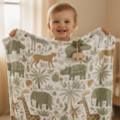 Whimsical African Animals Pattern ID1263 Fleecedecke