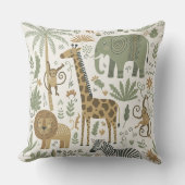 Whimsical African Animals Pattern ID1263 Kissen (Vorderseite)