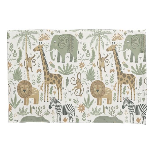 Whimsical African Animals Pattern ID1263 Kissenbezug (Vorderseite)