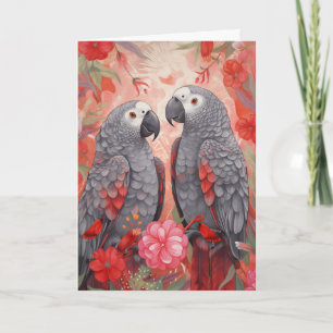 Whimsical African Gray Christmas Cards Karte