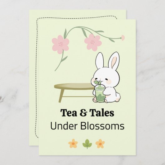 Whimsical Afternoon invitation Einladung (Vorne/Hinten)