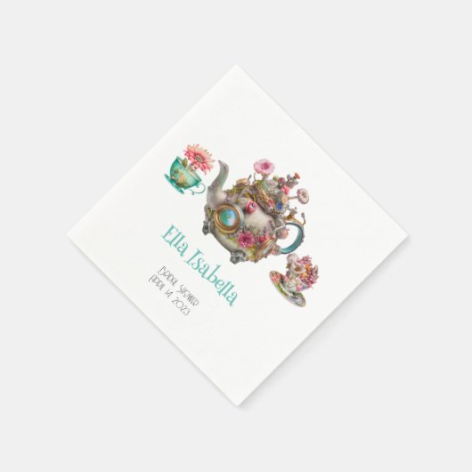 Whimsical Afternoon Tea Party Serviette (Ecke)