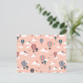 Whimsical Air Balloons in Pastel Skies Postkarte (Stehend Vorderseite)