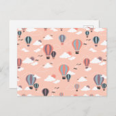 Whimsical Air Balloons in Pastel Skies Postkarte (Vorne/Hinten)