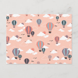 Whimsical Air Balloons in Pastel Skies Postkarte