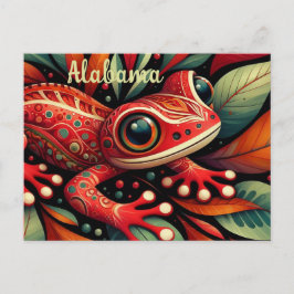 Whimsical Alabama Staat Red HIlls Salamander Postkarte