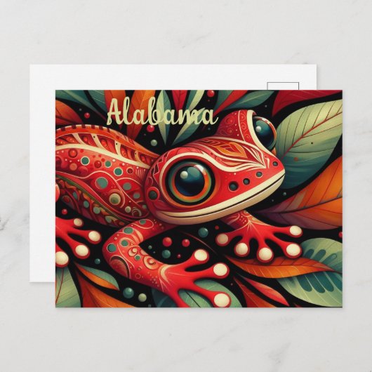 Whimsical Alabama Staat Red HIlls Salamander Postkarte (Vorne/Hinten)