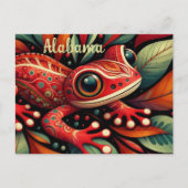 Whimsical Alabama Staat Red HIlls Salamander Postkarte (Vorderseite)