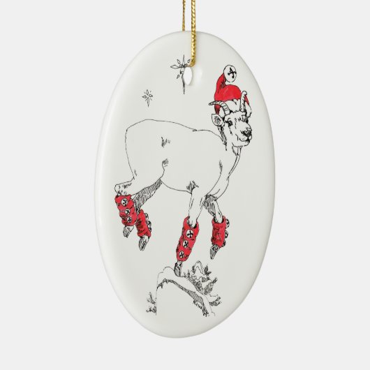 Whimsical Alaska Wildlife Christmas Tree Keramik Ornament (Rechts)