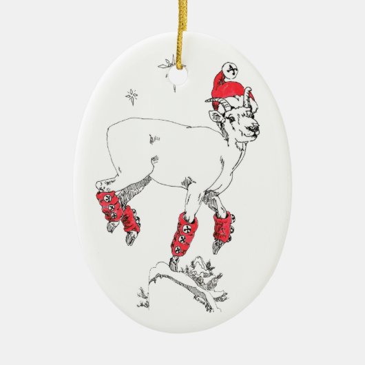 Whimsical Alaska Wildlife Christmas Tree Keramik Ornament (Vorne)