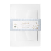 Whimsical Albern Gänse Blue Gingham Baby Dusche Einladungsbanderole (Vorderseite Beispiel)