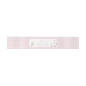 Whimsical Albern Gänse Pink Gingham Baby Dusche Einladungsbanderole (Flach)