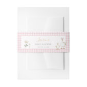 Whimsical Albern Gänse Pink Gingham Baby Dusche Einladungsbanderole (Vorderseite Beispiel)