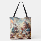 Whimsical Alice and Rabbit Tea Time Tasche (Rückseite)
