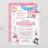 Whimsical Alice im Wunderland Baby Dusche by Mail Einladung (Vorne/Hinten)