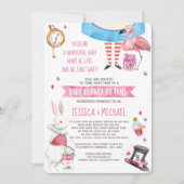 Whimsical Alice im Wunderland Baby Dusche by Mail Einladung (Vorderseite)
