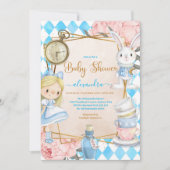 Whimsical Alice im Wunderland Baby Dusche Einladung (Vorderseite)