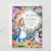 Whimsical Alice im Wunderland Baby Dusche Einladung (Vorderseite)