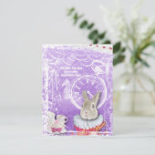 Whimsical Alice im Wunderland Collage Baby Dusche Einladung (Stehend Vorderseite)