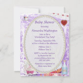 Whimsical Alice im Wunderland Collage Baby Dusche Einladung (Rückseite)
