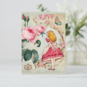 Whimsical Alice im Wunderland Collage UAWG RSVP Karte (Stehend Vorderseite)