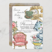 Whimsical Alice im Wunderland Tee Party Einladung (Vorne/Hinten)