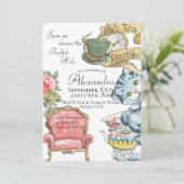 Whimsical Alice im Wunderland Tee Party Einladung (Stehend Vorderseite)