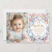 Whimsical Alice in Onederland Foto Danke, dass Sie Einladung (Vorderseite)