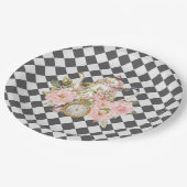 Whimsical Alice Mad Hatter Wonderland Birthday Pappteller (Schrägansicht)