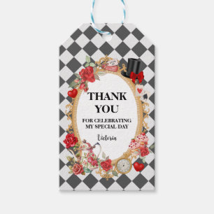 Whimsical Alice Mad Hatter Wonderland Geburtstag Geschenkanhänger
